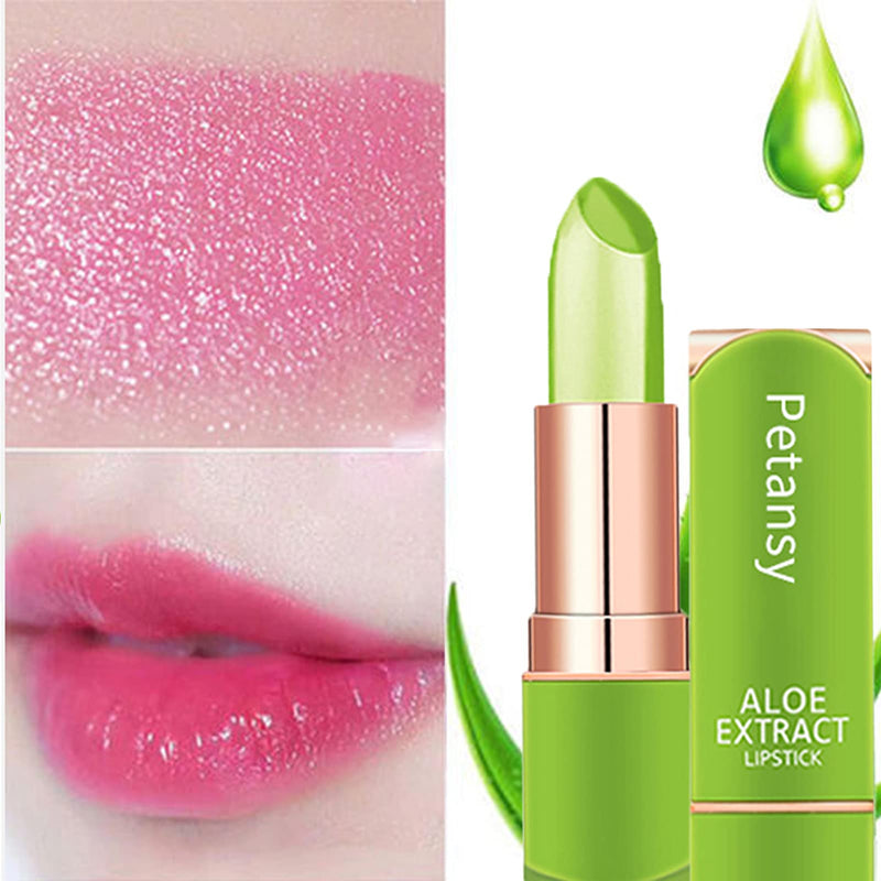 [Australia] - Petansy 4 Pack Aloe Vera Lipstick , Lips Moisturizer Long Lasting Nutritious Lip Balm Magic Temperature Color Change Lip Gloss-Set(E) 