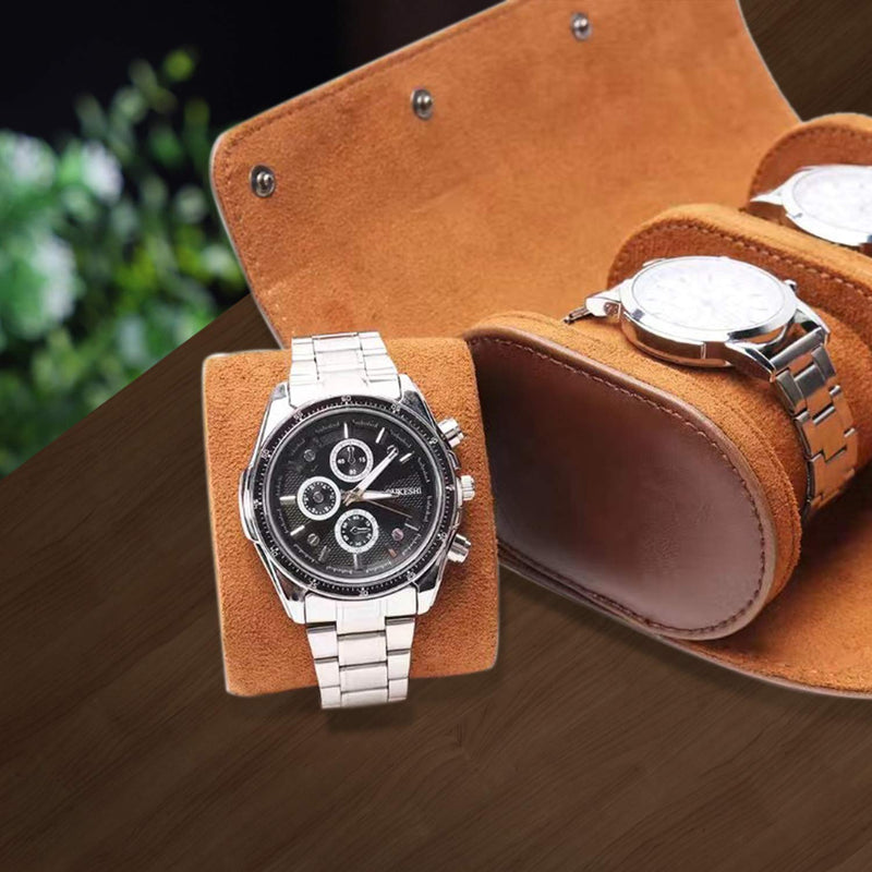 [Australia] - ZHZM Watch Travel Storage Case-Watch Roll Travel Case for Men and Women- 3 Watch Storage and Organizer-Secure Storage with Innovative Removable Pillows & Solid Dividers for Home Storage, Travel and Display ( Dark Brown) 