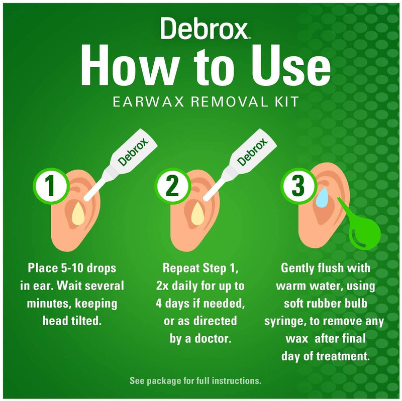 [Australia] - Debrox Earwax Removal Kit | Includes Drops and Ear Syringe Bulb | 0.5 Oz Each | Pack of 3 