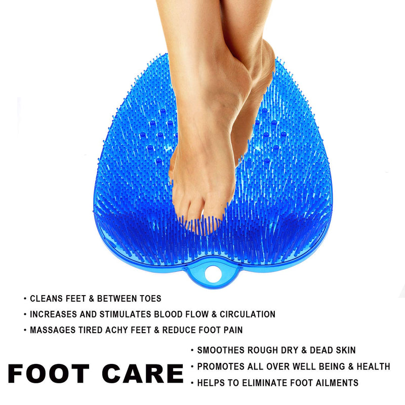 [Australia] - Newthinking Larger Shower Foot Scrubber, Foot Massager Cleaner Brush with Non-Slip Suction Cups, for Foot Care, Foot Circulation & Reduces Foot Pain (Blue XL) Blue Xl 