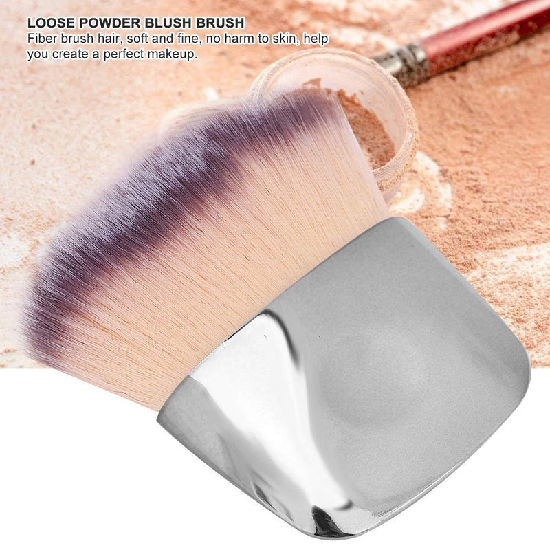 [Australia] - Mini Makeup Brush Soft Hair Loose Powder Blush Brush Foundation Brush Beauty Tool for Blending Liquid, Cream or Powder Cosmetics (Silver) Silver 