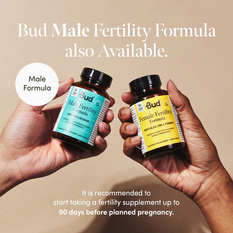 [Australia] - Bud Female Fertility Supplements - Vegan Conception Vitamins for Women with Inositol, Folate, Zinc and Vitamin D, Women�s Fertility Vitamins for Pre-Conception (60 Capsules) 