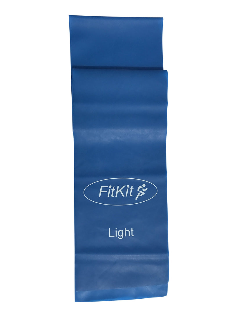 [Australia] - FitKit Resistance Exercise Band - 1.5M - 4 Resistance Options – Pilates, Yoga, Rehab, Stretching, Strength Training Blue 