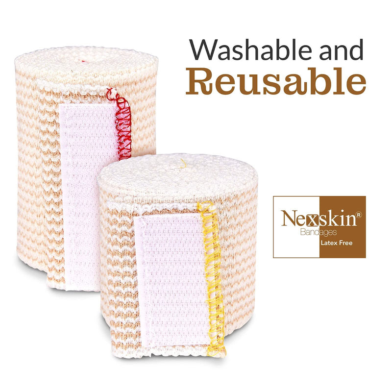 [Australia] - Nexskin (2” Wide, 1 Pack) | Latex Free Organic USA Cotton | Stretch Elastic Athletic/Medical Compression Bandage Hook & Loop Fasteners Both Ends | Lifetime Washable Reusable 2 Inch (Pack of 1) 