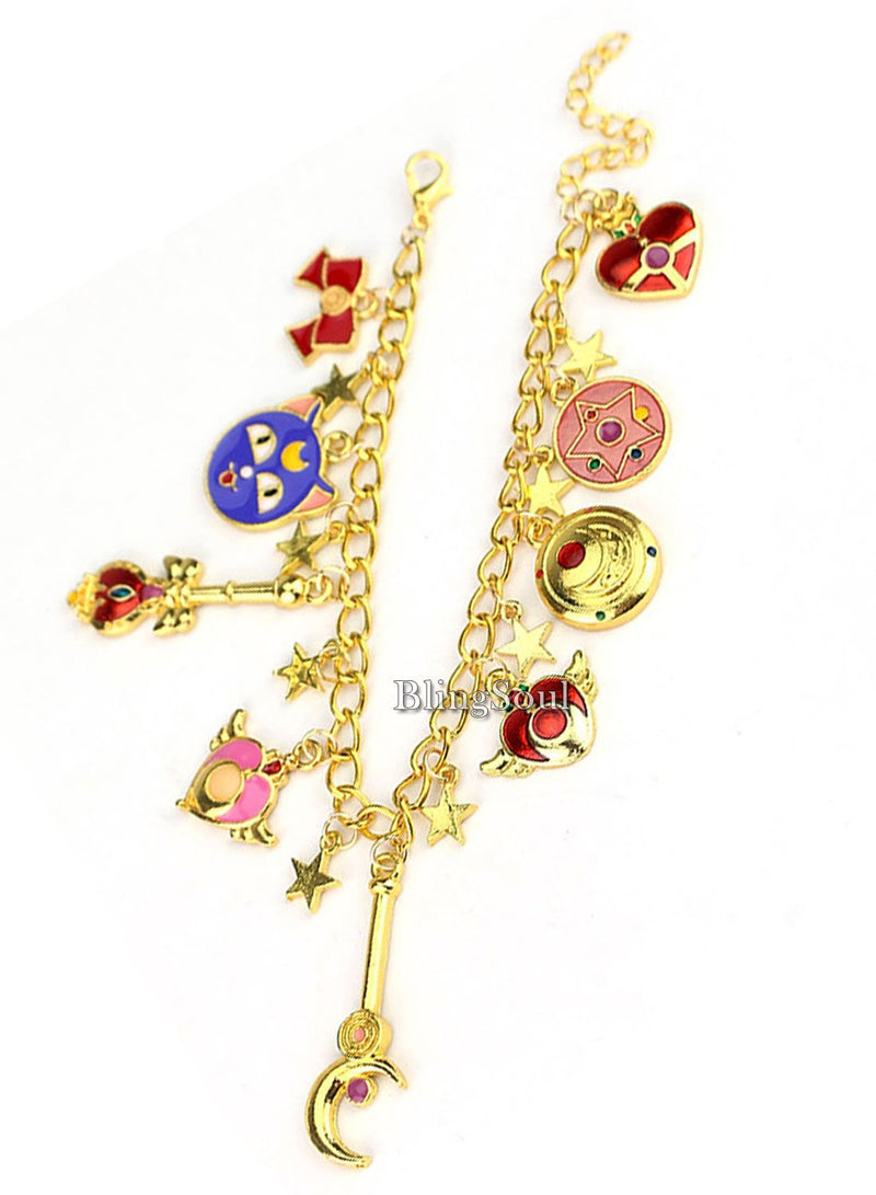 [Australia] - Super Game Movie Merchandise Bracelet - Premium Quality Cosplay Costume Jewelry Collection Sailor charm moon bracelet 