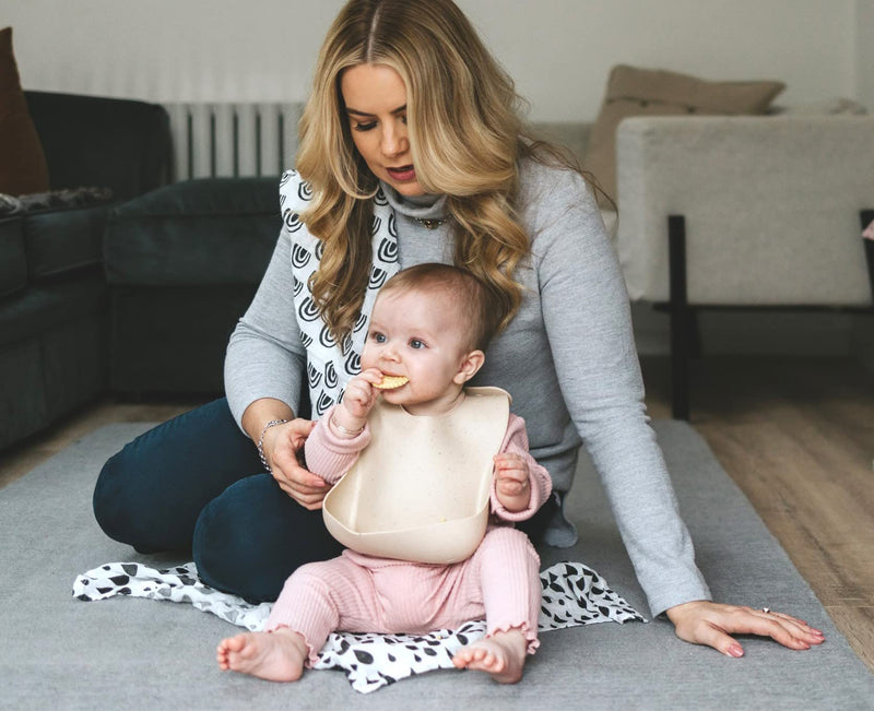 [Australia] - Muslin Squares Bamboo in Black and White Pack of 3 Sensory Muslins for babies Visual Development and Stimulation!… (Black / White, Rainbow) Black / White 