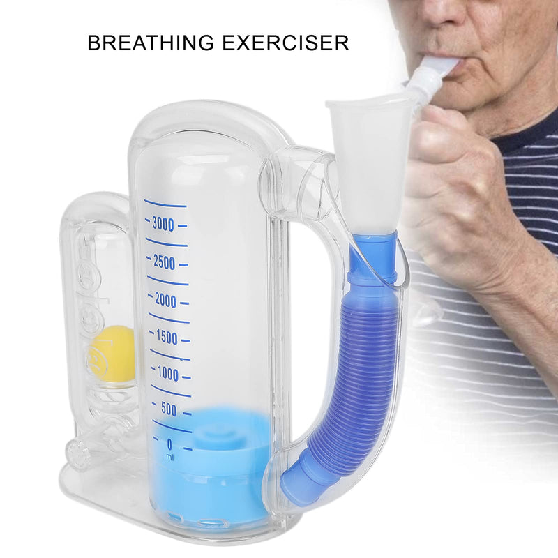 [Australia] - 3000ml Spirometry Breathing Exerciser, Blow and Breathe Lung Exerciser Breathing Aids Spirometer Breath Measurement Vital Capacity Training Tool 