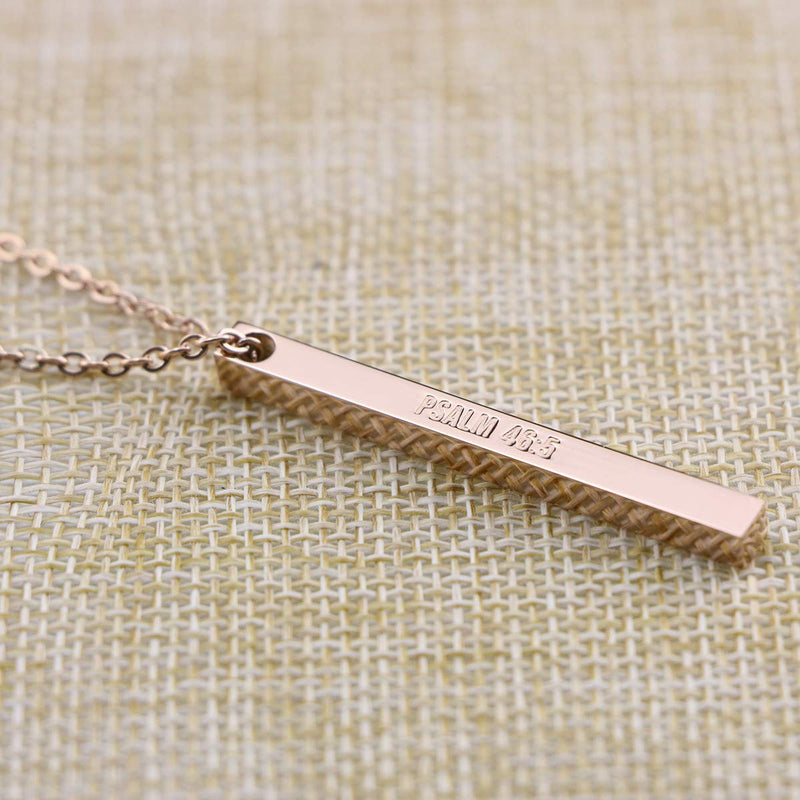 [Australia] - Joycuff Necklaces for Women Religious Jewelry Gift for Girls Christian Engraved Pendant God is within her, she will not fall, Psalm 46:5-Rose gold 