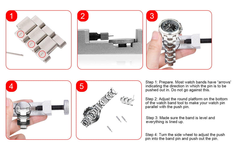 [Australia] - Selizo Watch Link Remover kit Watch Band Tool with 10 Extra Pins for Watch Band Link Pin Removal and Watch Sizing 