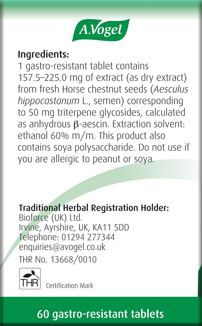 [Australia] - A.Vogel Venaforce Horse Chestnut Tablets | Relieve Symptoms of Varicose Veins, Tired Aching Legs, Leg Cramps & Swollen Ankles | 60 Tablets 60 Count (Pack of 1) 