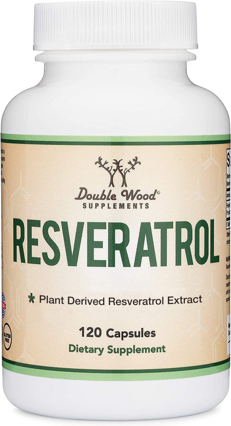 [Australia] - Resveratrol 500mg Per Serving, 120 Capsules (Natural Resveratrol Polygonum Root Extract Providing 50% Trans-Resveratrol) Healthy Aging Support by Double Wood Supplements 
