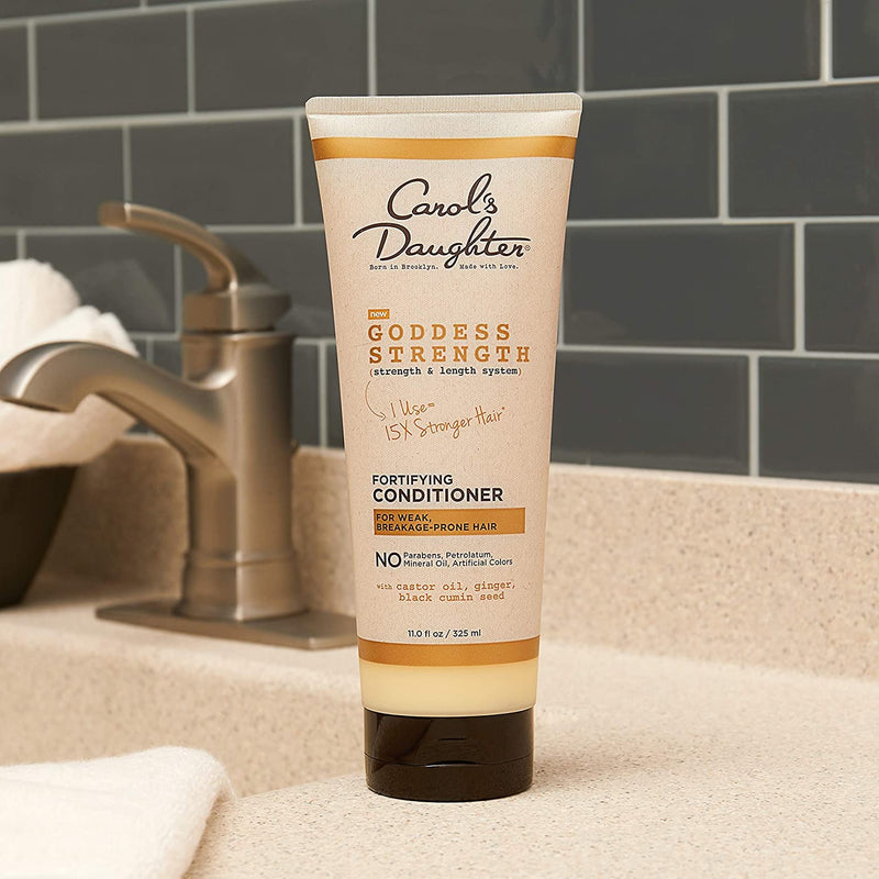 [Australia] - Carol’s Daughter Goddess Strength Conditioner with Castor Oil for Curly, Wavy, Natural Hair, Anti-breakage Deep Conditioner, Hair Mask and Detangler, Add Moisture to Dry, Damaged Hair, 11 fl oz 