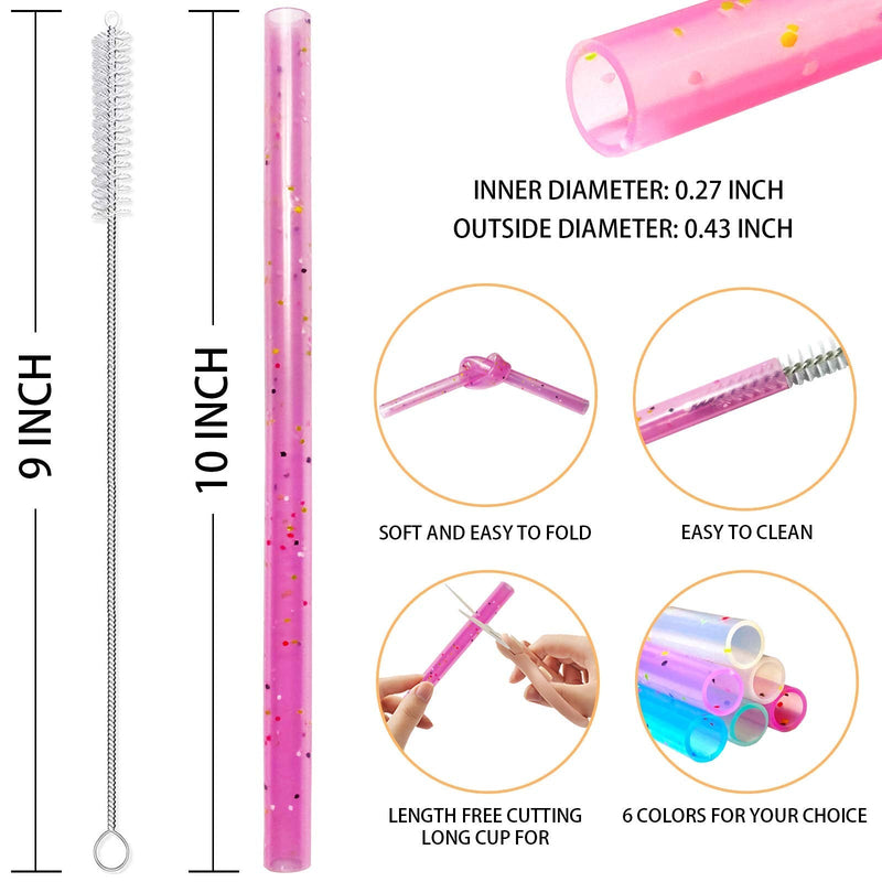 [Australia] - Reusable Silicone Drinking Straws, 12 Pcs Eco Friendly Silicone Straws 2 cleaning Brushes,for 30oz and 20oz Tumblers, Rtic,Yeti, Ozark, (Two-tone Dot, 10 inches) Two-tone Dot 10.0 Inches 