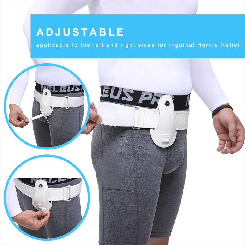 [Australia] - YongZan Inflated hernia belt, Inguinal Hernia Belt for Men and Women, Hernia Support Truss for Single/Double, Adjustable Waist Strap with a Waterdrop Shape Removable Cushion, Comfortable Materital. (M) Inflated hernia belt M 
