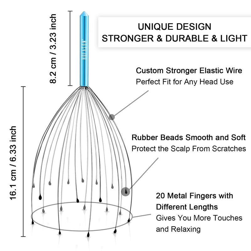 [Australia] - HOFASON Head Massager Scalp Scratcher with 20 Fingers, Handheld Head Scratcher Tingler Massage for Deep Relaxation, Hair Stimulation and Body Stress Relax(Random Colors) 1 Pack 