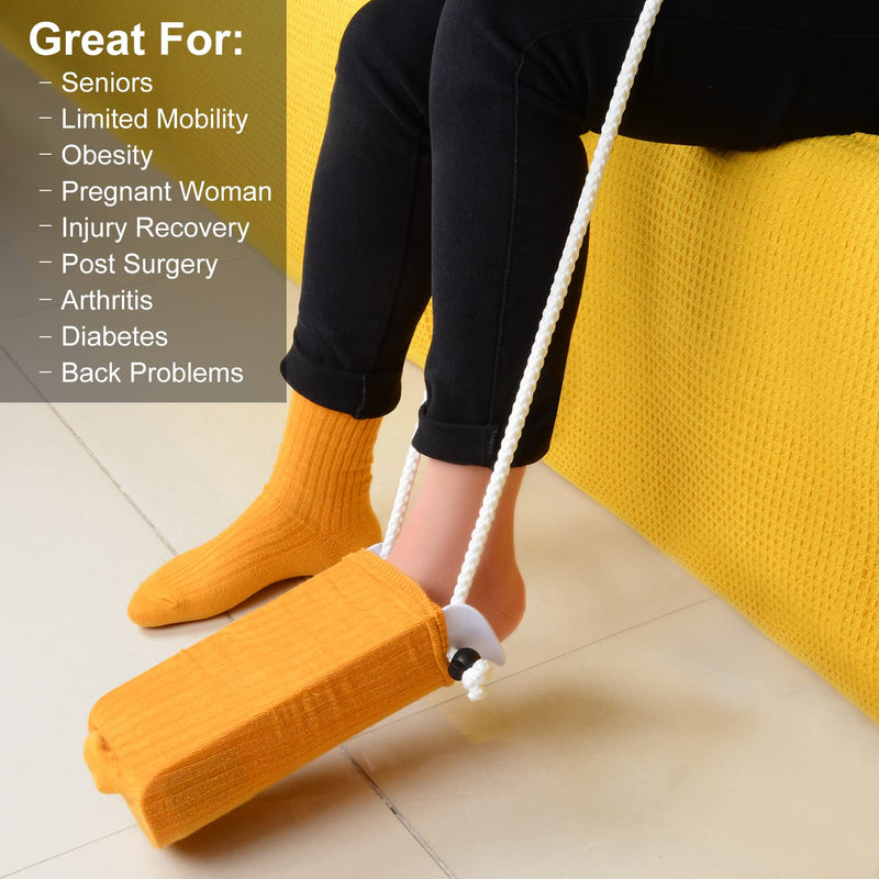 [Australia] - supregear 4 in 1 Premium Sock Aid Kit, Adjustable Sock Slider Helper Stocking Aid Kit Sock Remover Shoe Helper with Long Handle Shoe Horn Dressing Stick for Women Men Senior Pregnant, Easy on Easy off 