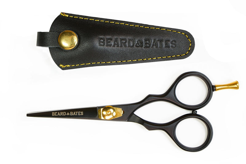 [Australia] - Beard & Bates | 1878 Black Label Shears | Premium Grooming Scissors with Holster for Beards and Mustaches 