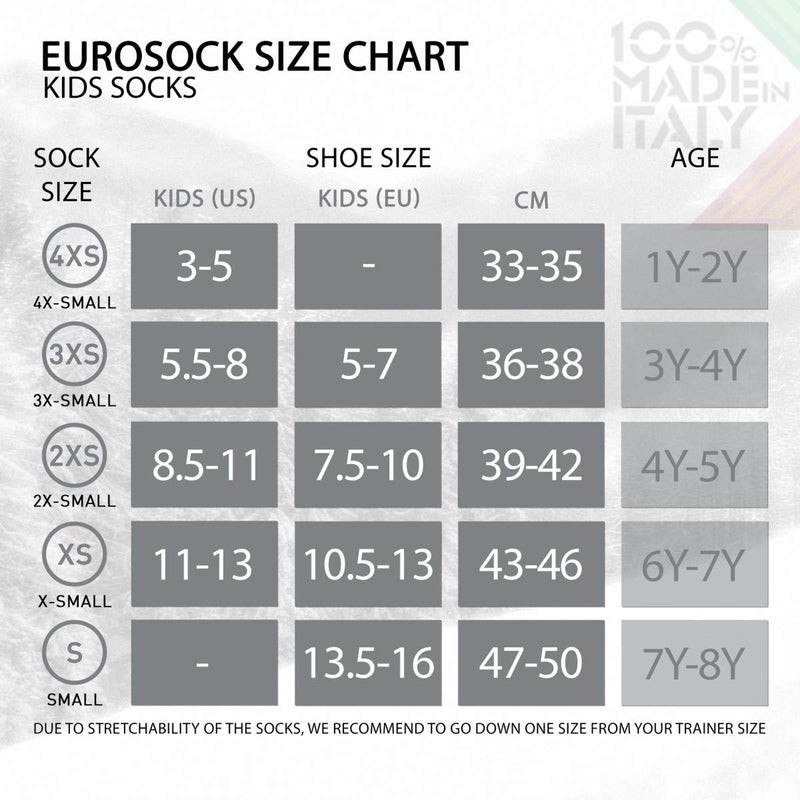 [Australia] - Eurosock Superlight Junior Ski Socks 3X-Small Navy/Green 