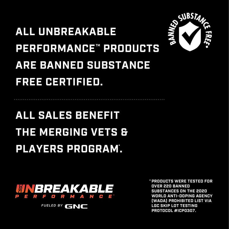 [Australia] - GNC Unbreakable Performance Pre-Workout | Energy+ Performance, Banned Substance Free | Cryo Blue | 30 Servings 