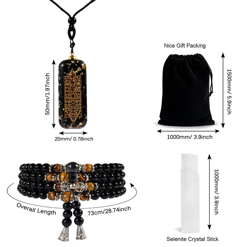 [Australia] - Chakra Bracelet Crystal Natural Reiki Stone Healing Crystals for Yoga Meditation Gift 3PCS with Black Package Bag 