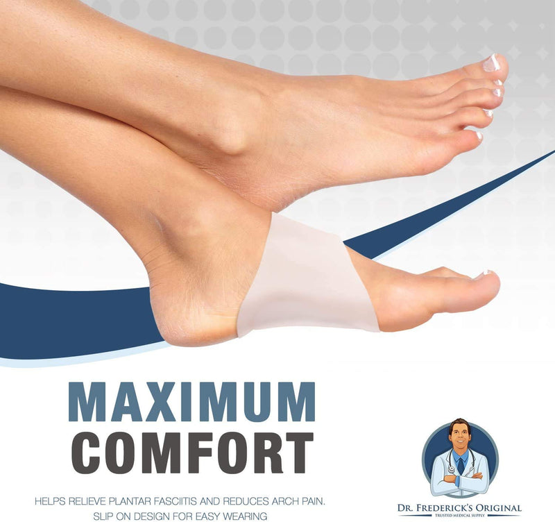[Australia] - Dr. Frederick’s Original Arch Support Shoe Insert Gel Set - 2 Pieces - Soft Gel Sleeves for Plantar Fasciitis Support & Flat Foot Support - Pain Relief - Men & Women - Large - W8-14 | M6-13 2 Count (Pack of 1) 