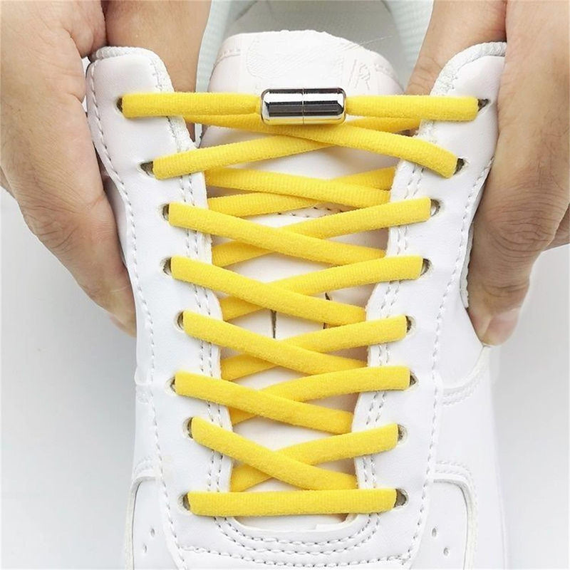 [Australia] - No Tie Shoe Laces Elastic Oval Half Round Athletic Shoelaces For Trainers Adults Kids Tieless Lock Shoelace One Size Beige 
