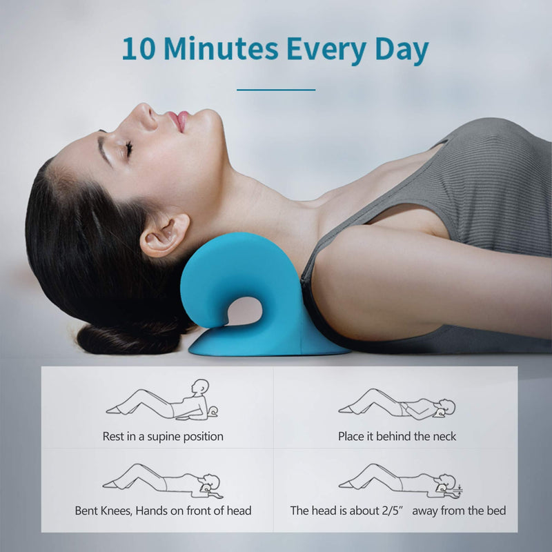 [Australia] - Neck and Shoulder Relaxer, Cervical Traction Device for TMJ Pain Relief and Cervical Spine Alignment, Chiropractic Pillow, Neck Stretcher (Purple) Purple 
