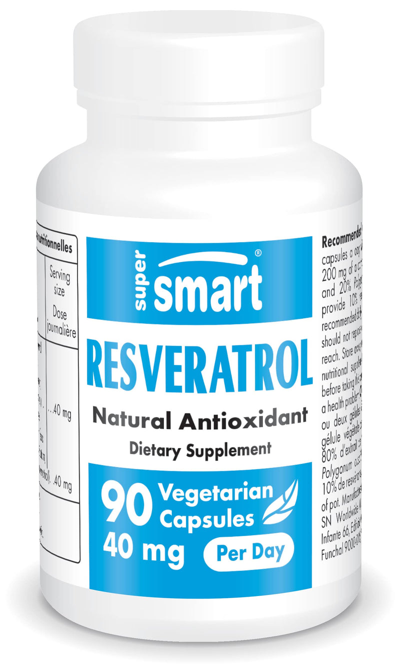 [Australia] - Supersmart - Resveratrol 20 mg - Organic Red Grapes Extract - Powerful Natural Antioxidant & Anti Aging Supplement - Support Healthy Cardiovascular System 