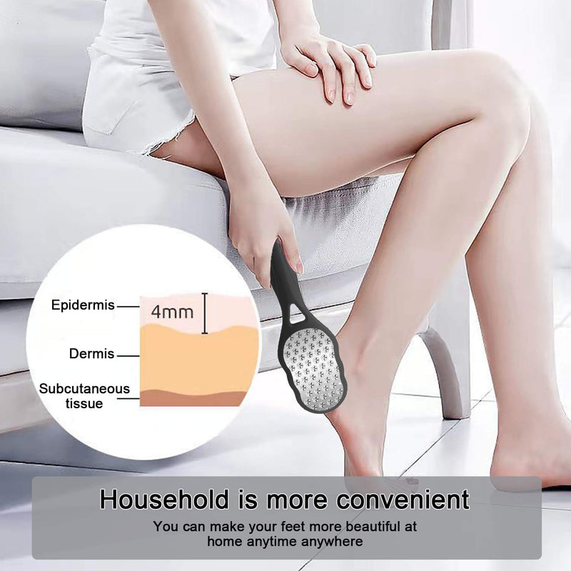 [Australia] - Foot Rasp File and Callus Remover - Foot Care Pedicure Tool to Remove Hard Skin Foot Scrubber, Can Be Used on Both Wet and Dry Feet, Surgical Grade Stainless Steel File, Black 