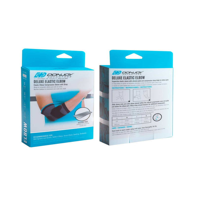[Australia] - DonJoy Advantage DA161ES02-BLK-S Deluxe Elastic Elbow for Sprains, Strains, Golfer's and Tennis Elbow, Swelling, Black, Small 8", 9" Small 8"-9" 