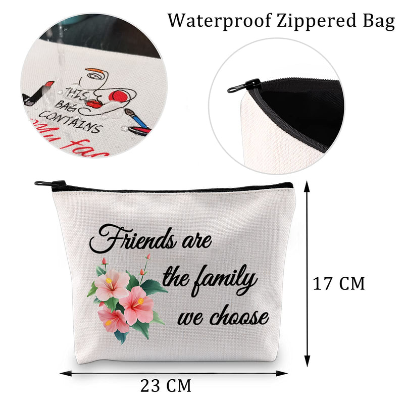 [Australia] - MYSOMY Friends are The Family We Choose Gifts Best Friend Cosmetic Bag Friendship Makeup Bag BFF Gifts (Makeup Bag) 