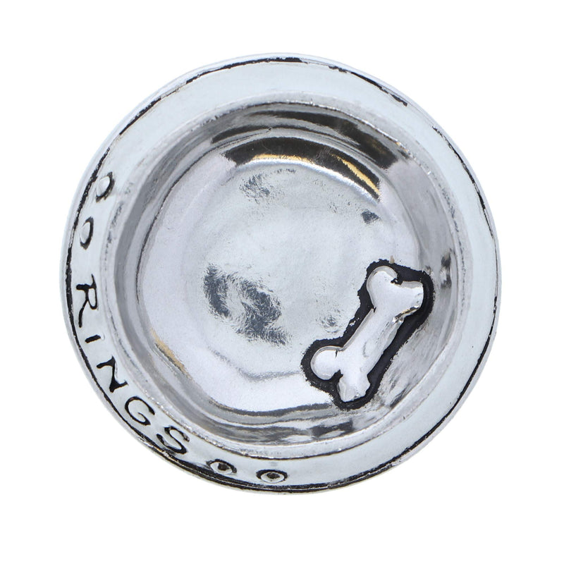 [Australia] - Miniature Doggy Dish Pewter Ring Bowl Jewelry Tray - Silver 
