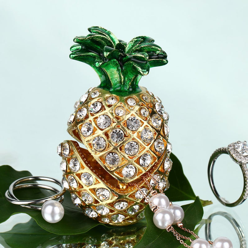 [Australia] - YUFENG Hinged Trinket Box For Gifts Hand-painted Patterns Trinket Bejeweled Box Collectible (pineapple) 