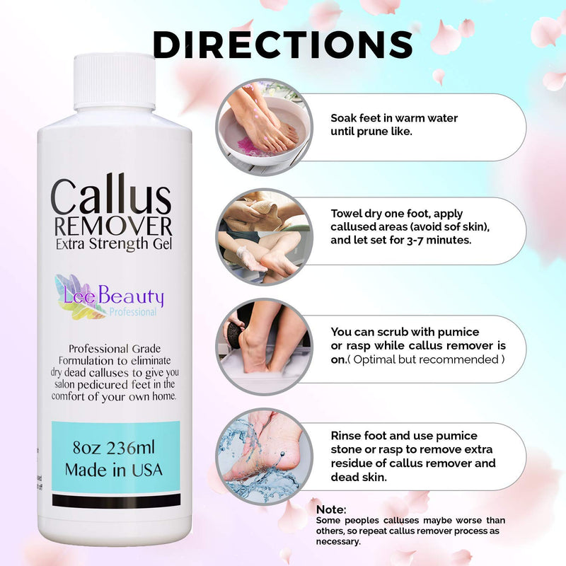 [Australia] - 8oz Callus Remover gel for feet for a professional pedicure. Better results than, foot file, pumice stone, foot scrubber, foot buckets & callus shaver. Rid ugly callouses from feet in minutes 8 Ounce (Pack of 1) 