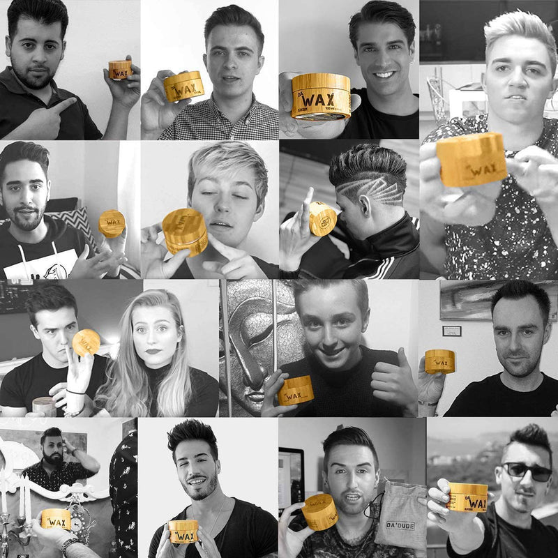 [Australia] - Da'Dude Da'Wax, Hair Wax for Men, Strong-Hold Mens Hair Wax in Bamboo Tub & Gift Bag 