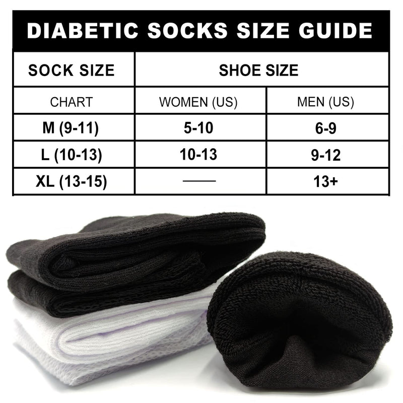 [Australia] - Lin Performance Diabetic Ankle Socks with Non-Binding Top and Cushion Sole, 4 or 6 Pairs 4 Pairs of Black Large 