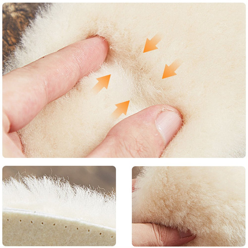 [Australia] - [2 Pair]Real Pure Sheepskin Luxury Insoles Sheepskin Lambswool Blended Shoe Insoles | Durable & Fluffy Perfect for Flat, Beige, [2-Pairs]US 9 