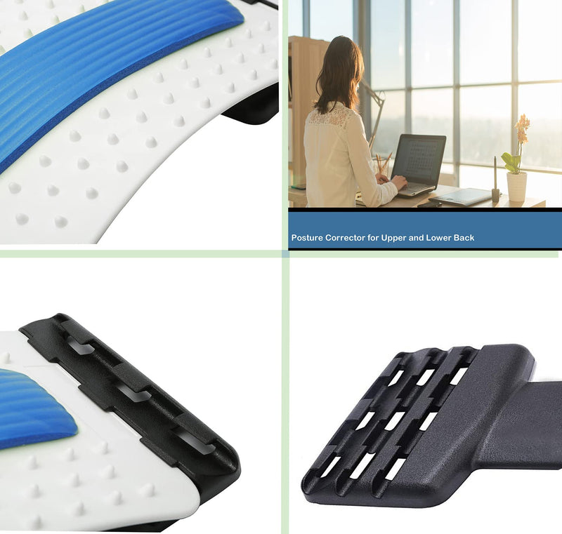 [Australia] - ChiFit Multi-Level Back Stretching Device - Immediate Relief for Back Pain, Herniated Disc, Sciatica, Scoliosis,Lower and Upper Back Stretcher Support and Pain Relief Blue 