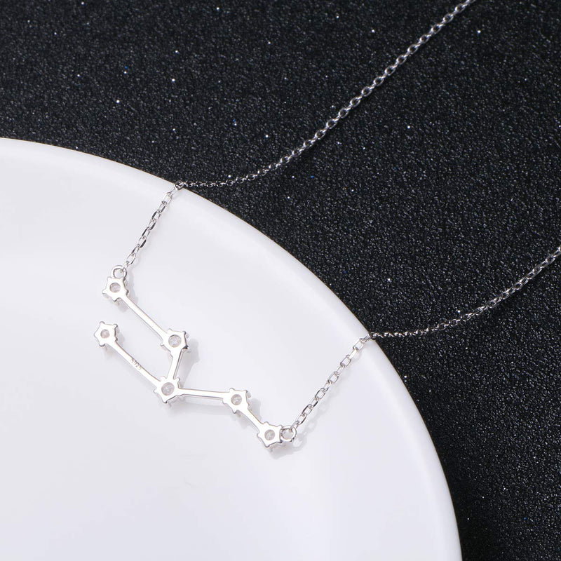 [Australia] - 925 Sterling Silver CZ Astrology 12 Constellation Horoscope Sign Astrology Zodiac Star Necklace Birthday Gifts for Women Girls,18-20 inch Taurus. 