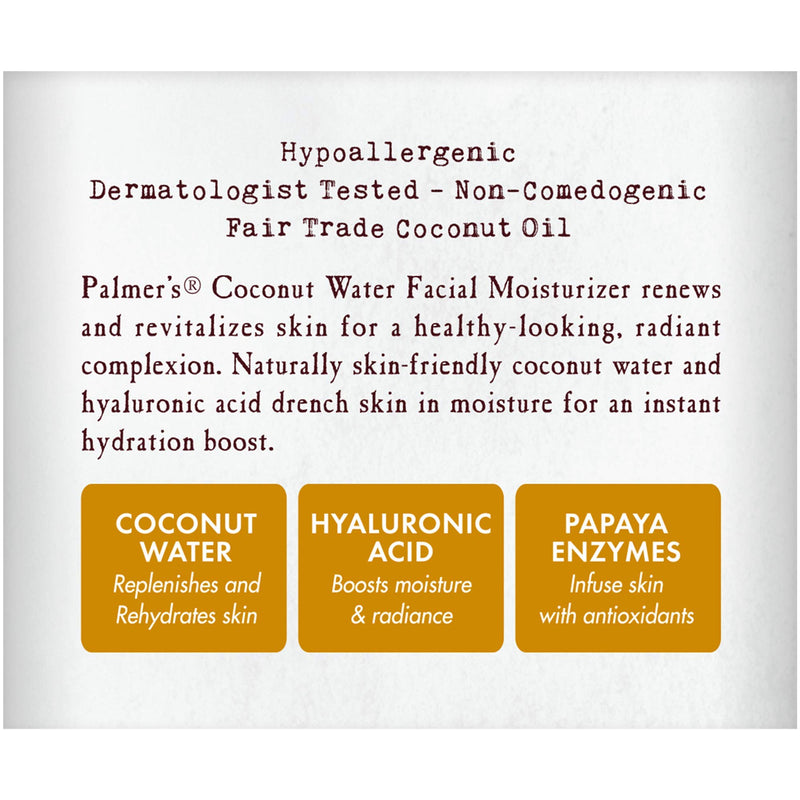 [Australia] - Palmers Coconut Water Facial Moisturizer For Unisex 1.7 Oz Moisturizer 