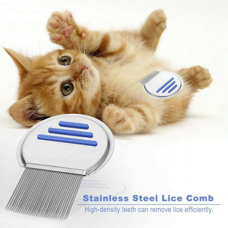 [Australia] - Lice Nit Comb Get Down Stainless Steel Metal Tooth Head Long Teeth/Professional Stainless Steel Nit Comb for Head Lice Treatment,Reusable,Removes Louse Nits (Pack of 2) Pack of 2 