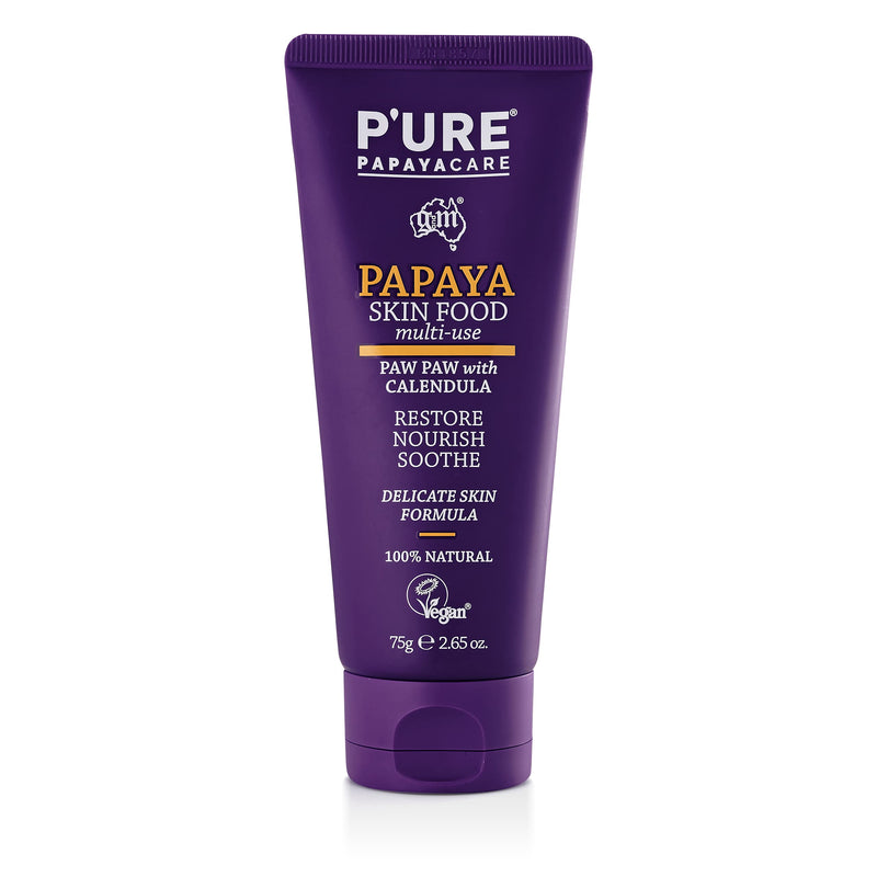 [Australia] - P'URE PAPAYA CARE Papaya Skin Food - Vegan Friendly & Cruelty Free - Award-winning Multi-use Balm with Shea Butter, PawPaw,Jojoba Oils & Calendula - 75g Purple 