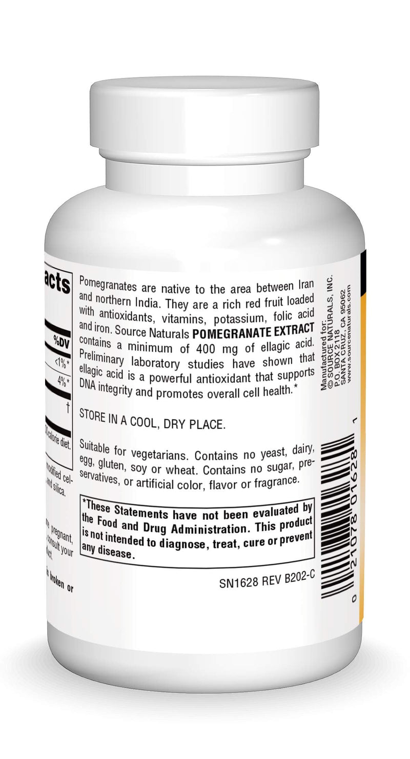 [Australia] - Source Naturals Pomegranate Extract 500mg - 120 Tablets 120 Count (Pack of 1) 