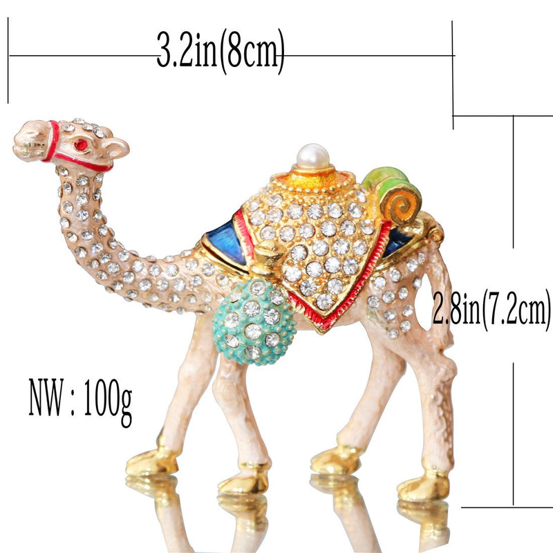 [Australia] - Waltz&F Camel Figurine Trinket Boxes Ornament Crystals Hand-painted Patterns Jewelry Trinket Box Hinged Collectible Ring Display Holders 