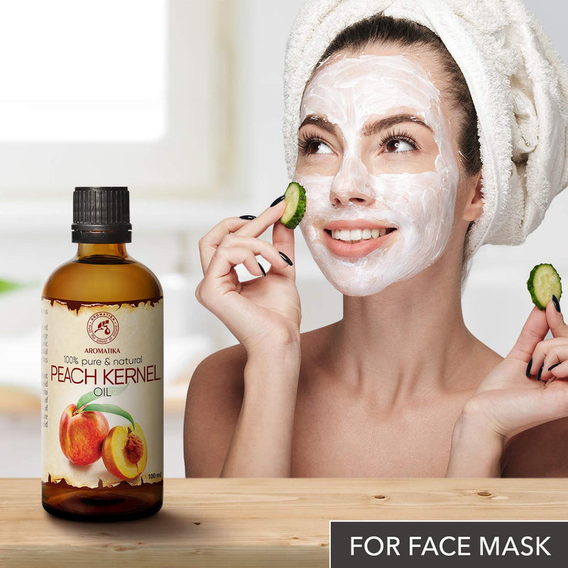 [Australia] - Peach Oil 100ml - Prunus Persica Kernel Oil - Italy - 100% Pure & Natural Oil - for Beauty - Relaxing - Massage - Wellness - Cosmetics - Good for Skin - Hair - Body - Face Care 
