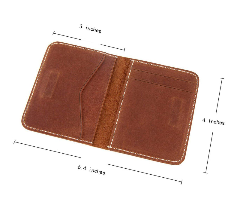 [Australia] - DUEBEL Full-grain Genuine Leather Slim Front Pocket Wallets, Minimalist Thin Card Holder, Card Case Wallet Dbl01-brown With Magnet 