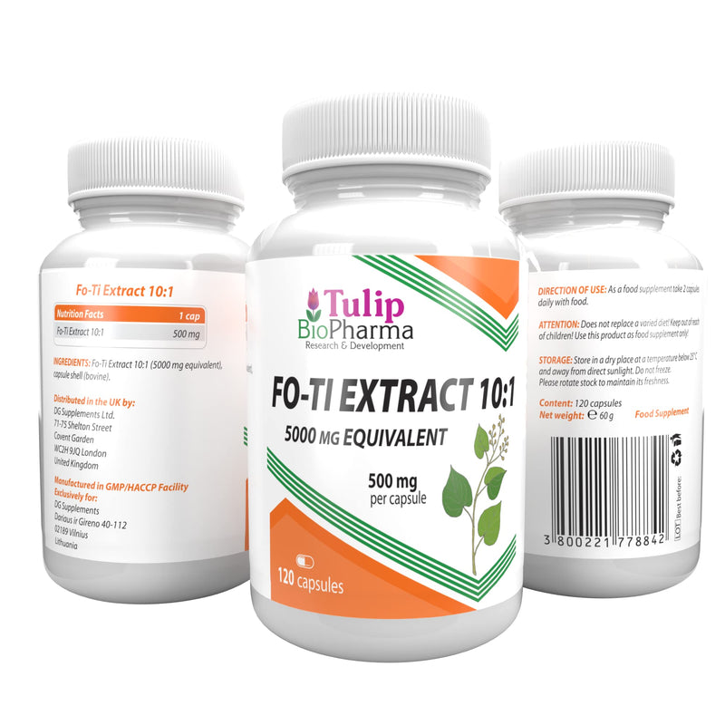 [Australia] - Fo-Ti Root Extract 10:1 (He Shou Wu) 5000mg Equivalent 120 Capsules, 3rd Party Lab Tested, High Strength Supplement, Gluten and GMO Free 