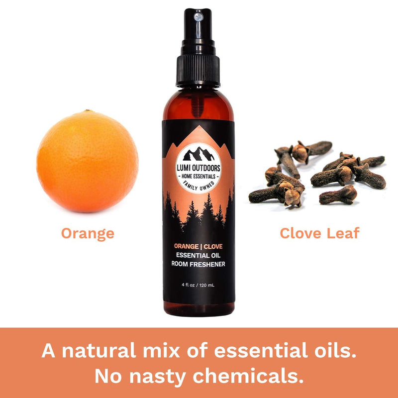 [Australia] - Natural Air Freshener - Orange Clove - Essential Oil Odor Eliminating Room Spray by Lumi Outdoors 