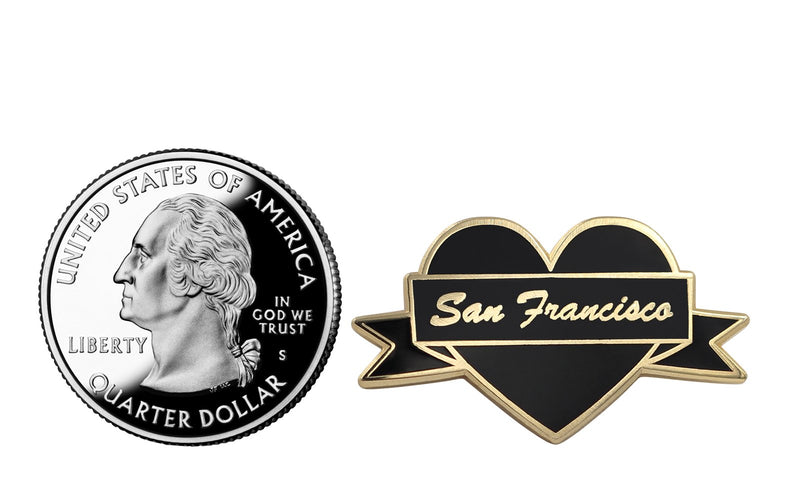 [Australia] - I Heart San Francisco Enamel Pin by Real Sic - San Fran Lapel Pin - I Love San Francisco Souvenir Pin for Jackets, Backpacks, Bags, Hats & Tops 