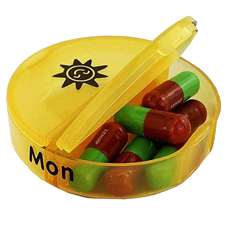 [Australia] - JFA Medical Weekly Cylindrical Pill Box Organiser/Reminder for Medicines Supplements, Vitamins, 7days, 2 compartments per Day 